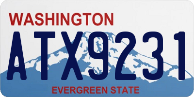 WA license plate ATX9231
