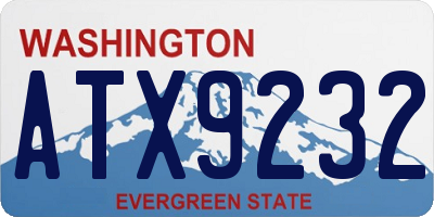 WA license plate ATX9232