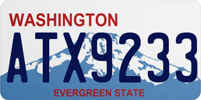 WA license plate ATX9233
