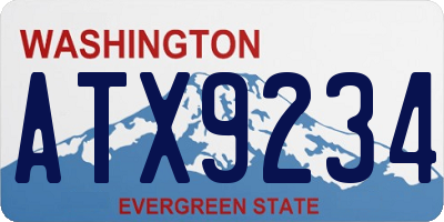 WA license plate ATX9234