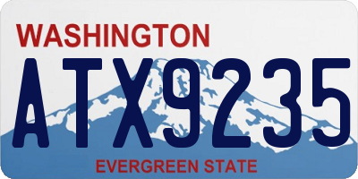 WA license plate ATX9235
