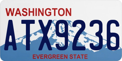 WA license plate ATX9236