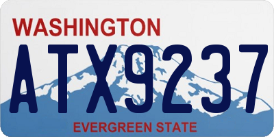 WA license plate ATX9237