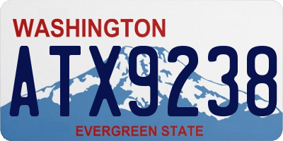 WA license plate ATX9238