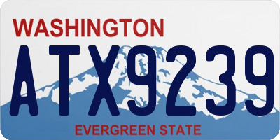 WA license plate ATX9239