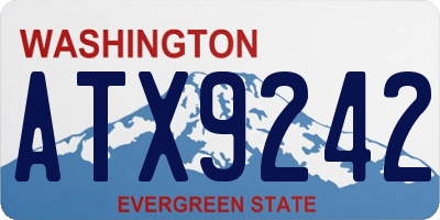 WA license plate ATX9242