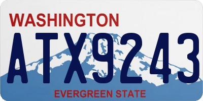 WA license plate ATX9243