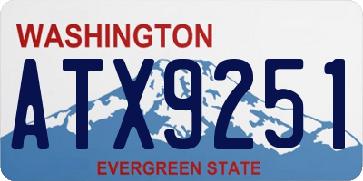 WA license plate ATX9251