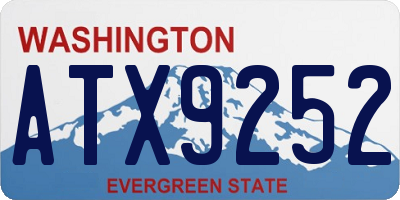 WA license plate ATX9252