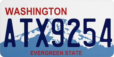 WA license plate ATX9254