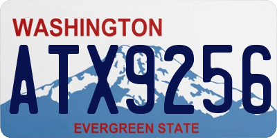 WA license plate ATX9256