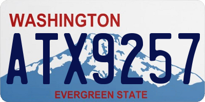WA license plate ATX9257
