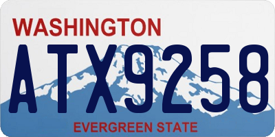 WA license plate ATX9258