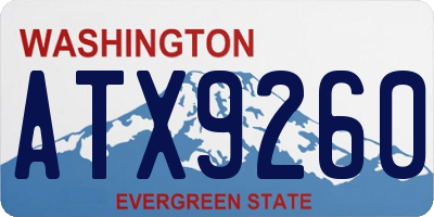 WA license plate ATX9260