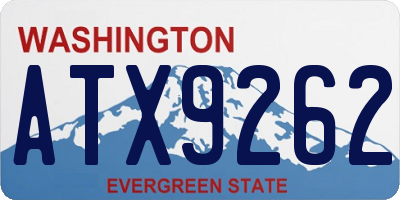 WA license plate ATX9262