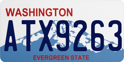 WA license plate ATX9263
