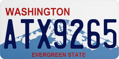WA license plate ATX9265
