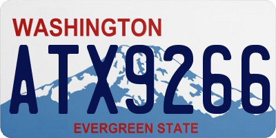 WA license plate ATX9266