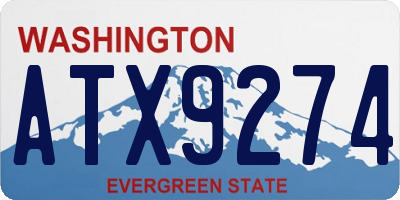 WA license plate ATX9274