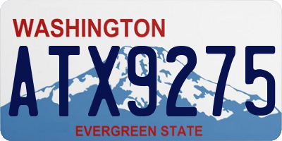WA license plate ATX9275