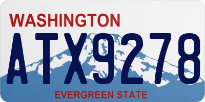 WA license plate ATX9278