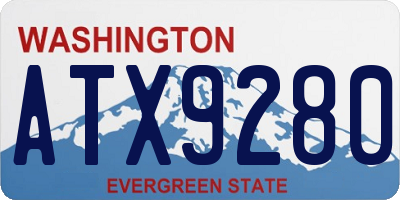 WA license plate ATX9280