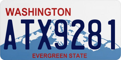 WA license plate ATX9281