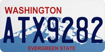 WA license plate ATX9282