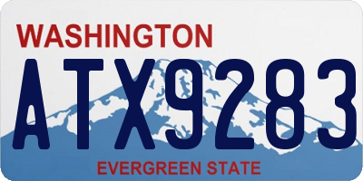 WA license plate ATX9283