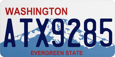 WA license plate ATX9285