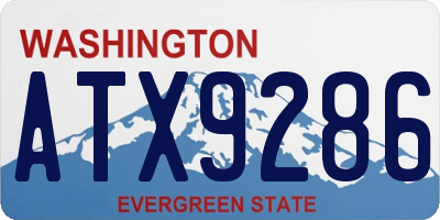 WA license plate ATX9286