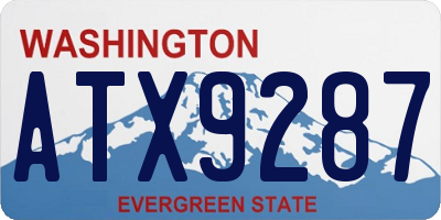 WA license plate ATX9287