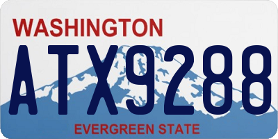 WA license plate ATX9288