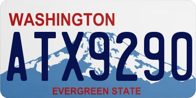 WA license plate ATX9290