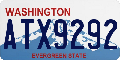 WA license plate ATX9292