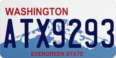 WA license plate ATX9293
