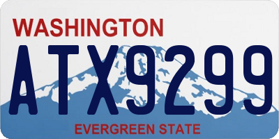 WA license plate ATX9299