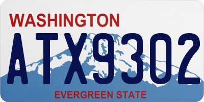 WA license plate ATX9302
