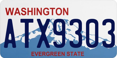 WA license plate ATX9303