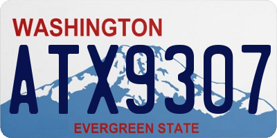 WA license plate ATX9307