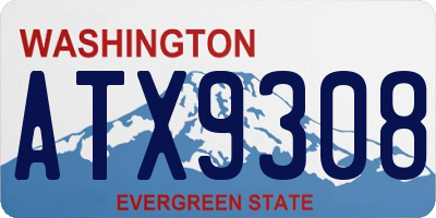 WA license plate ATX9308