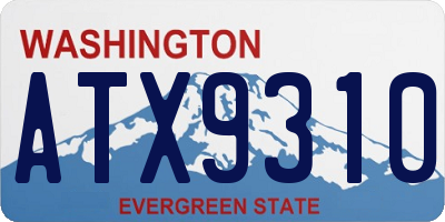 WA license plate ATX9310