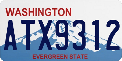 WA license plate ATX9312
