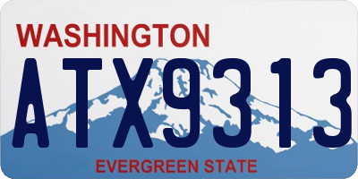WA license plate ATX9313