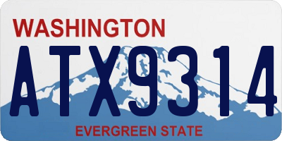 WA license plate ATX9314