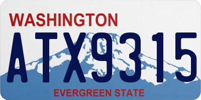 WA license plate ATX9315