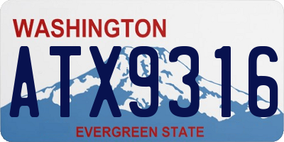 WA license plate ATX9316