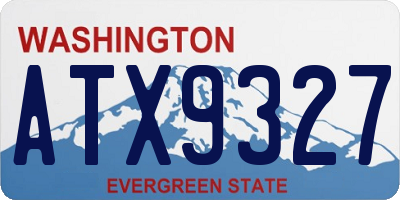 WA license plate ATX9327