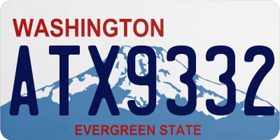 WA license plate ATX9332