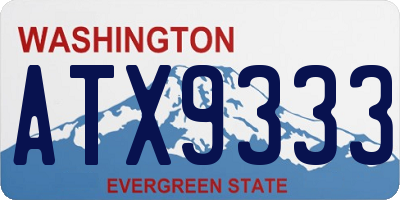 WA license plate ATX9333